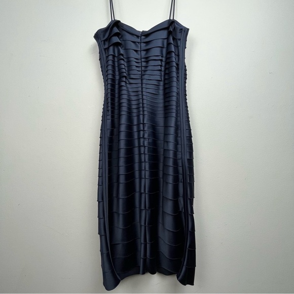 Cocktail Dress Navy Blue Bandage Style Spaghetti Straps JS Collections Size 8 - Picture 3 of 10